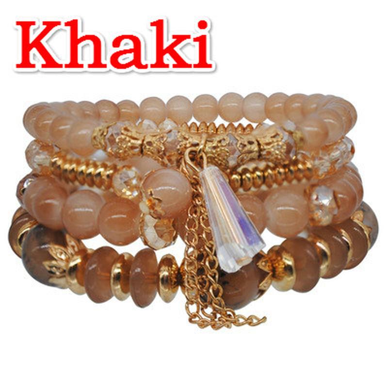 4 buc/set brățară de cristal la modă, Bohemian Wind, pentru femei, cu șiruri manuale, cu mărgele, logodnă, nuntă, bijuterii, cadou de ziua de naștere