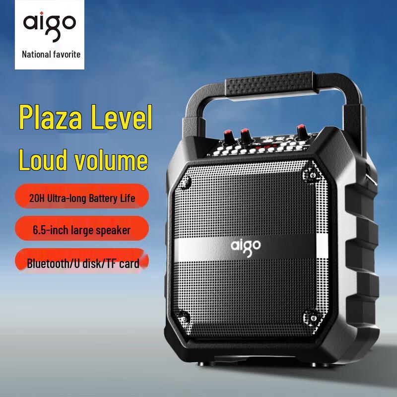 Aigo T52 Portable Outdoor Bluetooth Speaker CN Plug (adapter Included)