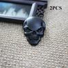 2PCS 3D Metal Skull Car Emblem - Pirate Skeleton Badge for Auto Body Rear Trunk, Buccaneer Sticker Decal Universal Fit