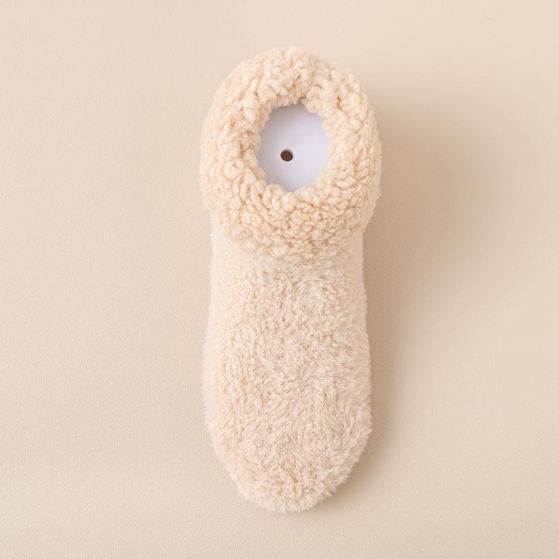 Women's Slouch Socks Women Thickened Coral Fleece Warm Indoor Floor Silicone Non-slip Invisible Cotton Floor Socks