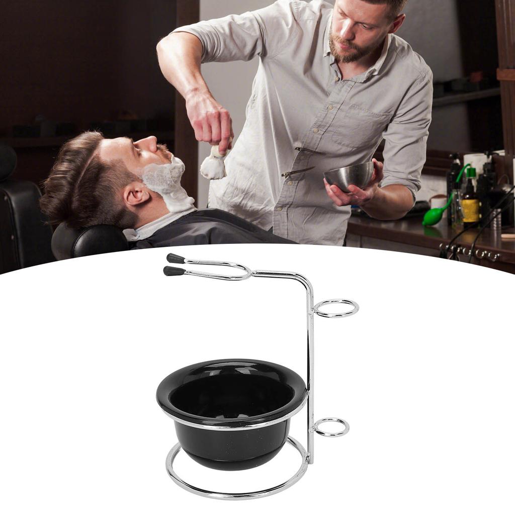 Men's Shaving Bowl Beard Care Cleaning Stainless Steel Shaving Bowl Stand Shaving Tool Set for Barber