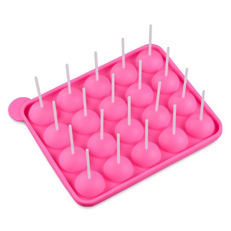 Silicone Lollipop Mold Cake 20 Hole Baking Candy Chocolate Bar Circular Mold Kitchen Accessories Decoration Tool for Baking
