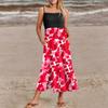 Vestidos de verano para mujer con tirantes finos, patchwork, para vacaciones en la playa, florales y con bolsillos