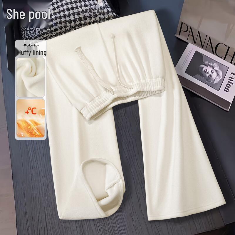 

Women s Fleece-Lined Drawstring High-Waist Casual Pants XL