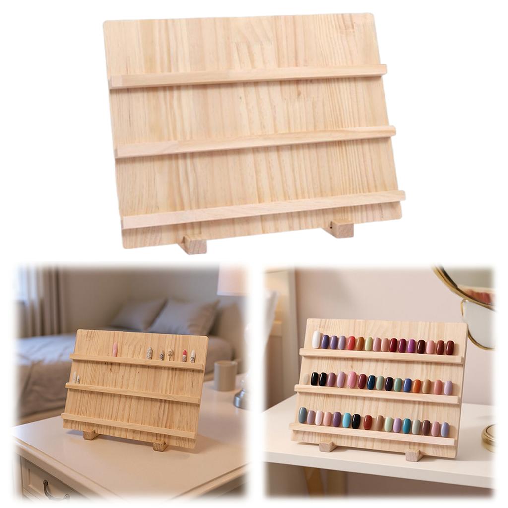 Wooden Nail Art Stand Large-Capacity Earring Display Rack Multi-Functional Smooth Storage Organizer for Jewelry Accessories