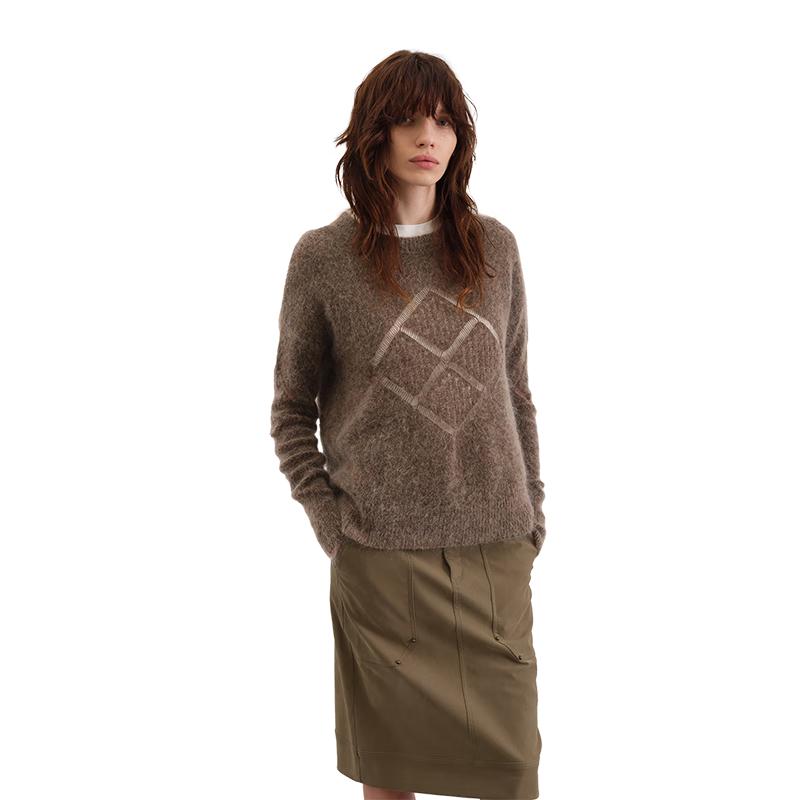 

GREEN BELT Women s Mohair Blend Round Neck Sweater M