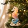 Custom Tree Ornaments Ocean Theme Christmas Ornaments, 2D Flat Acrylic Hanging Decor with Sea Animal Special Designs, Holiday Decorations for