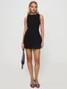 2026 Summer Women's Sleeveless Bodycon Mini Dress - Sexy Solid Color, European & American Style, Round Neck, Figure-Hugging Design