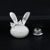 Elegant Natural Shell Brooch with Bear and Rabbit Design, Inlaid with Zircon, High-End Anti-Exposure Pin.