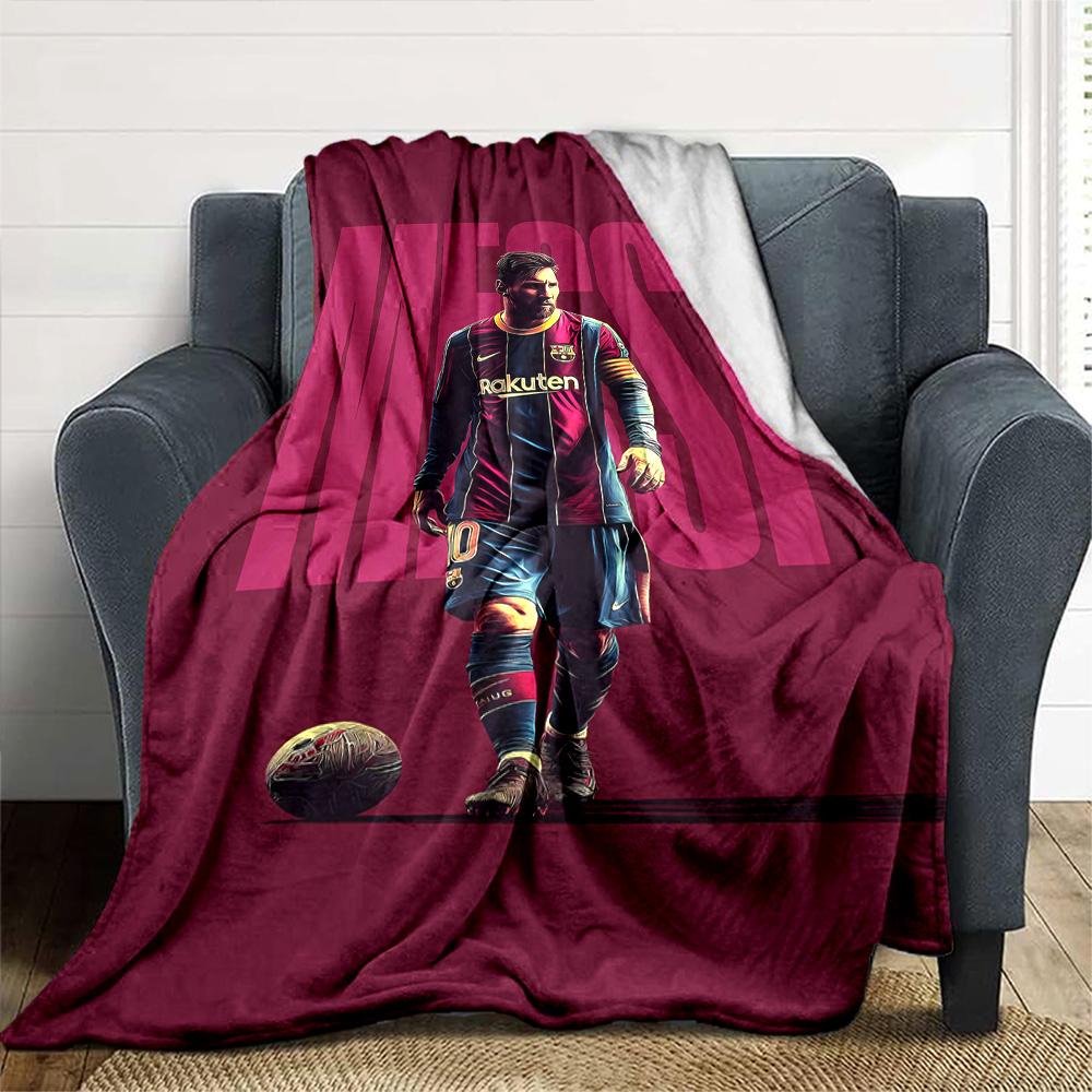 Messi's Legacy Soccer Blanket Comfortable Suitable for Office Bedding Bed for All Occasions Playful Design Suitable for Gifting Relatives and Friends