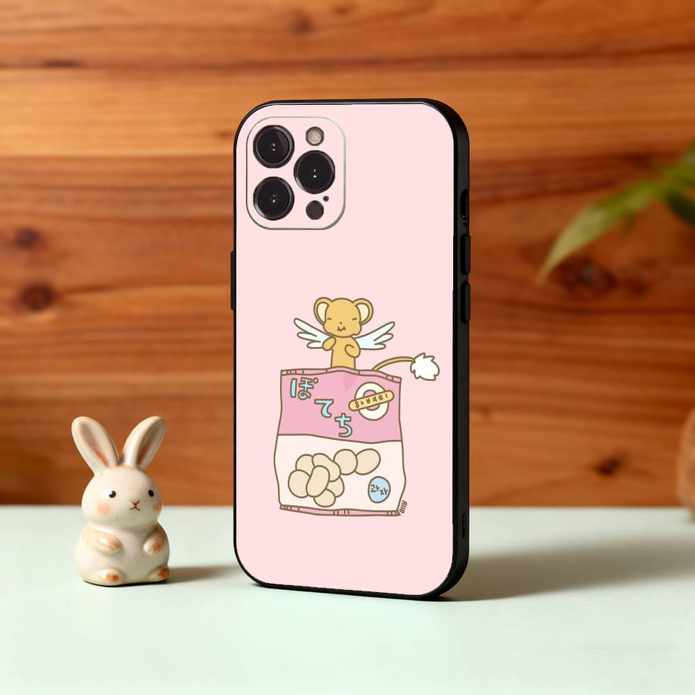 Card C-Captor Anime S-Sakura Phone Case For iPhone17,16,15,14,13,12Plus,Pro Max,XS,5G Soft Silicone Black Cover
