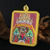 Zodiac Cinnabar Thangka Pendant - Eight Guardian Deities Amulet Box (Samantabhadra & Manjushri)
