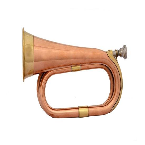 Solid Copper Brass Bugle To Play Decorative Musical Instrument Classic Style Gift Bugle with Mouthpiece for School Band Cavalry Beginner