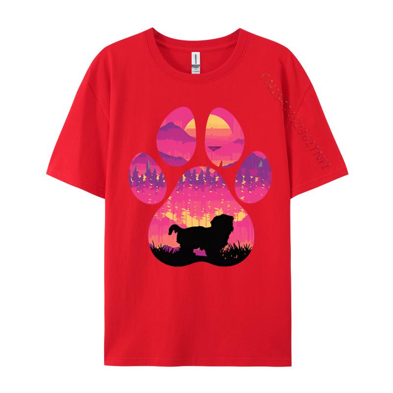 Maltese ShihTzu Paw Mom Dad Dog Lover Tshirt Cotton Men Tees Print T Shirt Street New Arrival Teeshirt