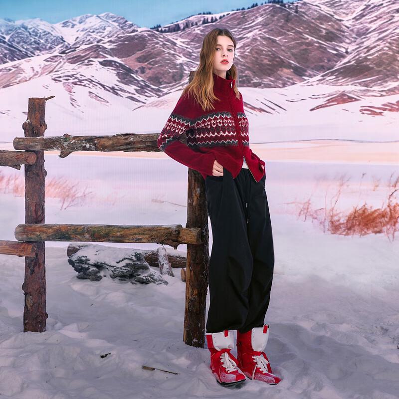 

Sancai Women s Stand Collar Zipper Knit Cardigan XL (170/92A)