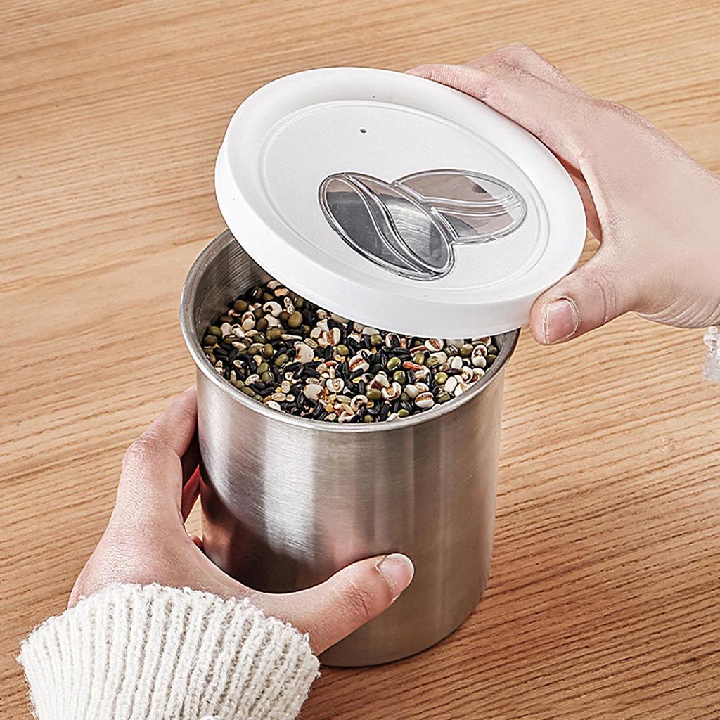 Coffee Canister 900ML Airtight Large Opening Stainless Steel Home Food Storage Organizers for Dorm Office Apartment Dining Room
