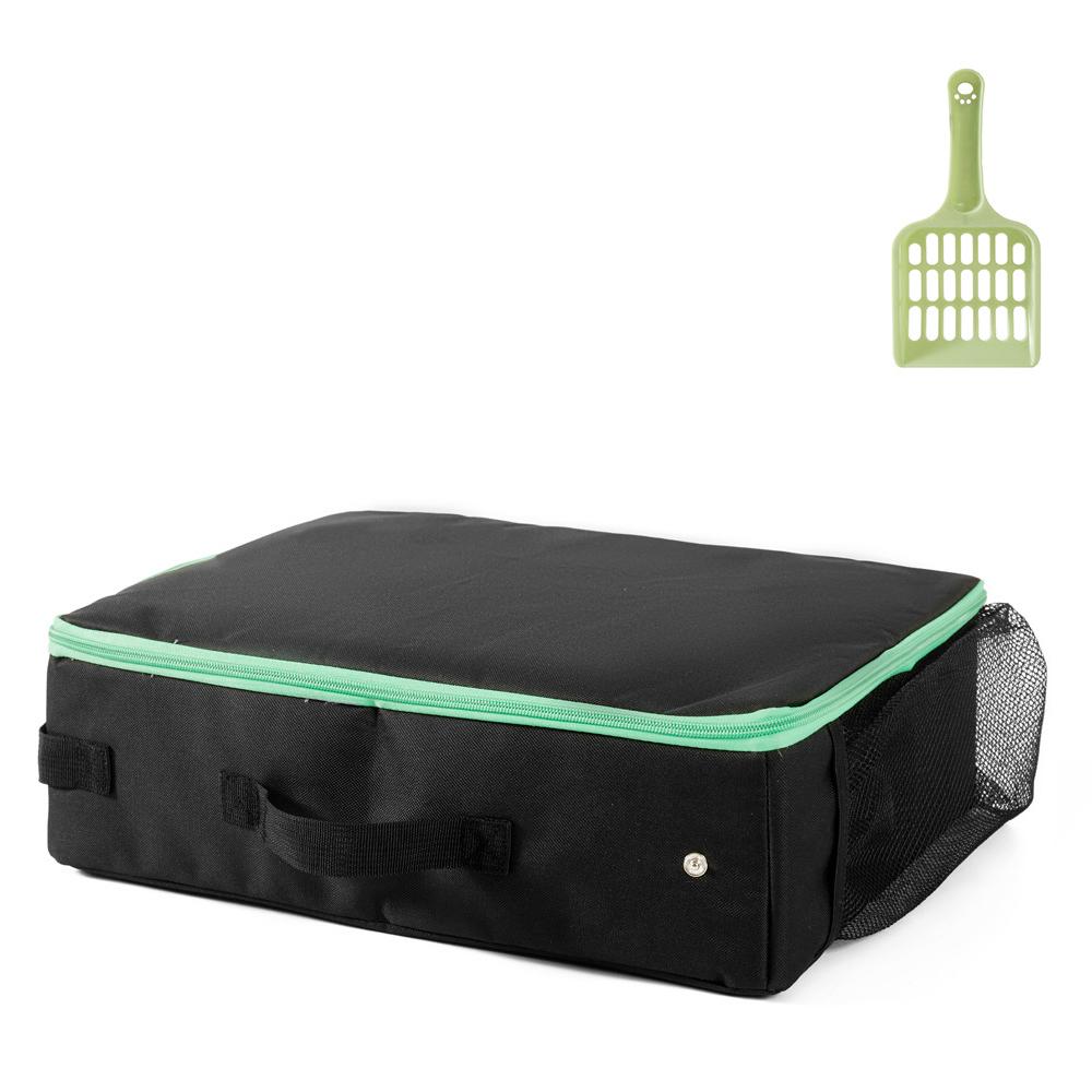 

QS-115 Folding Cat Litter Box Portable Oxford Cloth Travel Feces Box Waterproof Mobile Cat Toilet A