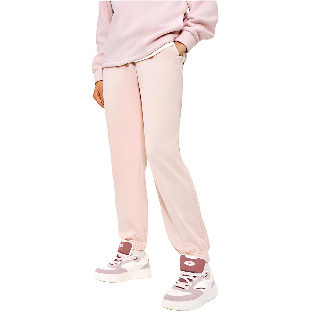 Anta High Waist Loose Breathable Casual Pants Women bottoms Winter-Pink 962517310S-4