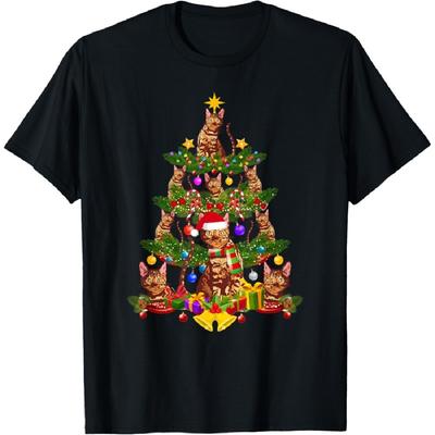 Bengal Katze Weihnachtsbaum Bengal Katze Weihnachtsfeier Bengal Katze T-Shirt
