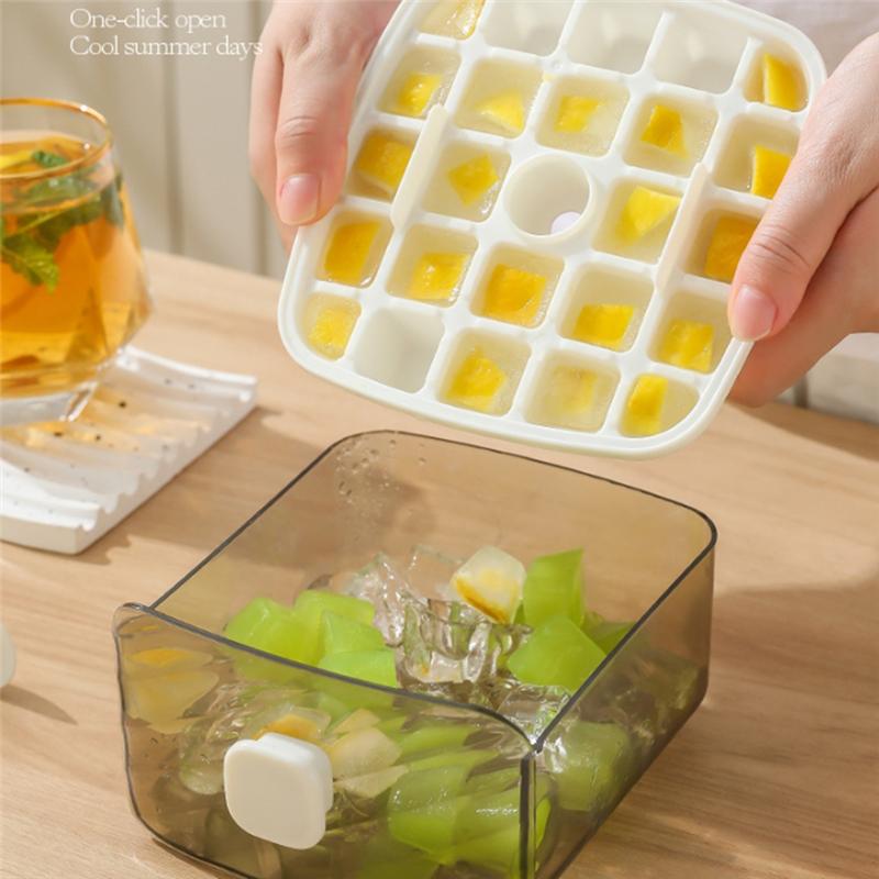 

Ice Cubes Tray With Lid For Freezer With 2 Trays Easy Release Small Square Ice Cubes Mold For Drinks Drinks Whiskey A-B61B белый