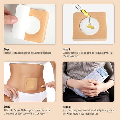 Replacement Disposable Castor Oil Pack Self-Adhesive Universal Adhesive Navel Stickers Seepage Resistant Belly Button Protectors