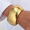 Fashion Exaggerated Gold Color Wide Bangles For Women Chunky Minimalist Geometric Metal Cuff Bracelet Daily Party Jewelry Gifts