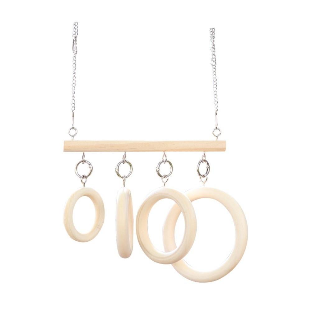 Wooden Parrot Ladder with Hook Bird Perch Swing Stand Toy Parakeet Loop Tunnel  Small Birds