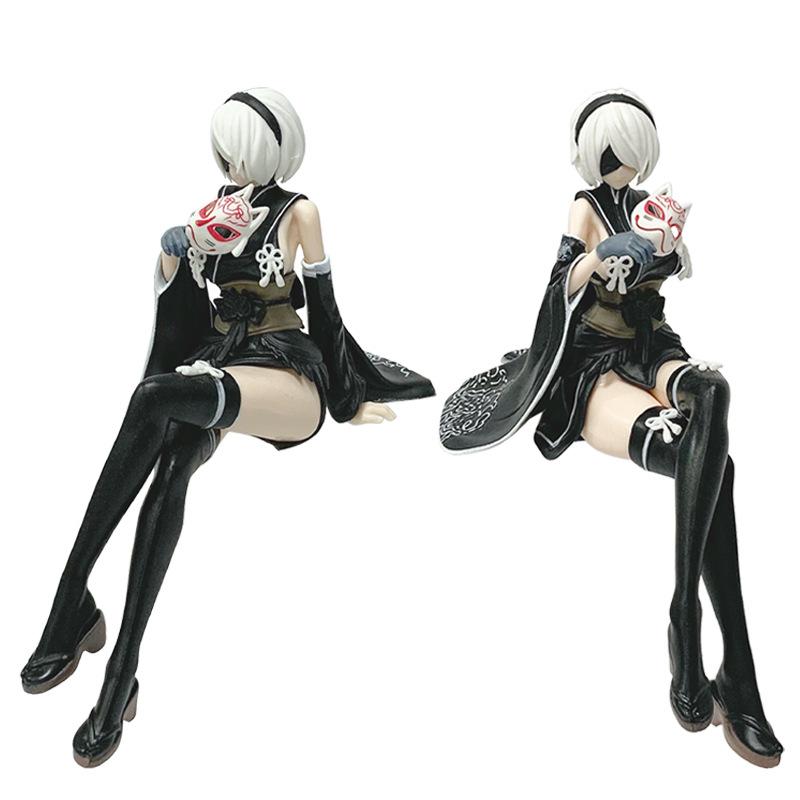 Nier:Automata Collaboration Series Yukata-Themed Yorha No.2 Type B (2b) & A2 Sitting Pose Figurine - Premium Collectible Statue