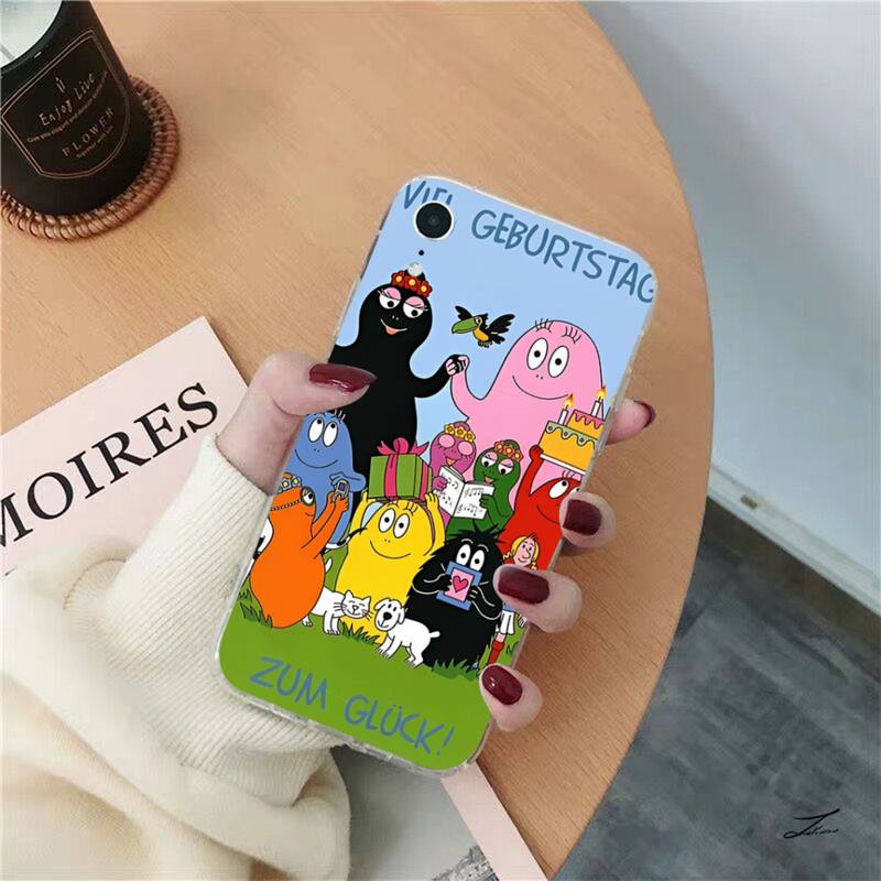 Yinuoda Cartoon Barbapapa Phone Case for iPhone 8 7 6 6S Plus X SE 2020 XR XS 14 11 12 13 Mini Pro Max Mobile Case