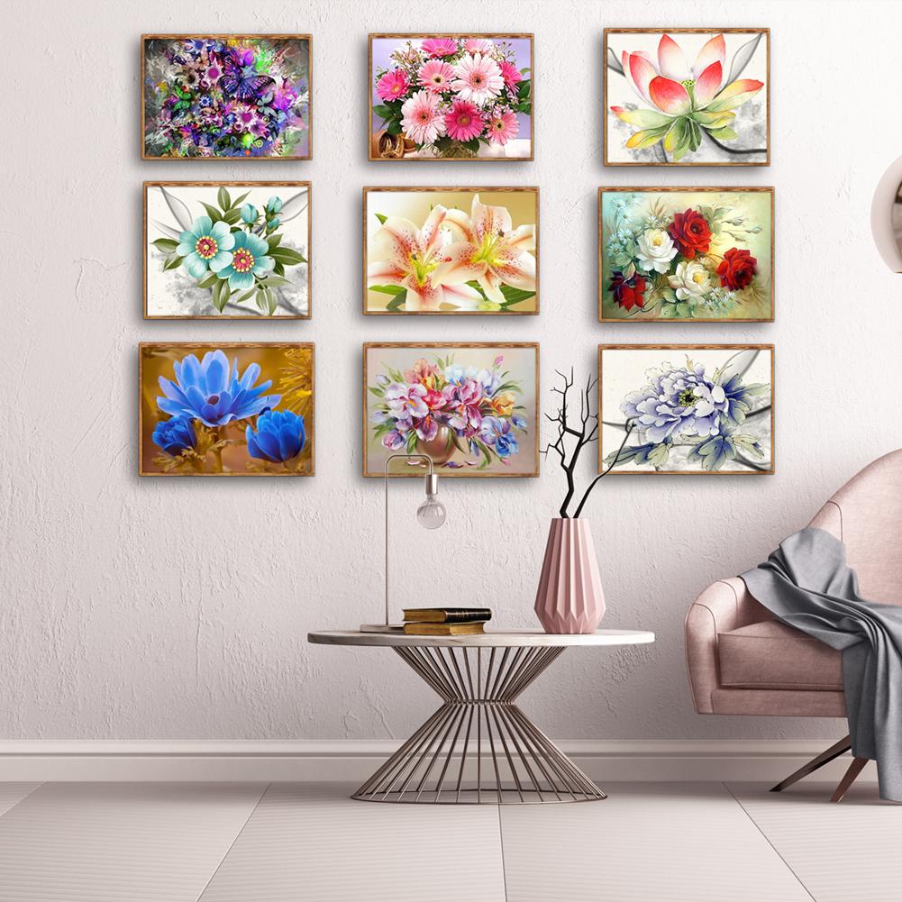 Huacan 5D DIY Full Drill Diamond Painting Flower Cross Stitch Embroidery Craft Kit