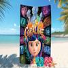 Beach Towel with Coraline Pattern - soft,absorbent,machine washable Lightweight&Modern,swimming,Travel Essentials