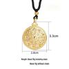 Ancient Gold Sand Eight-Treasure Compass Blessing Necklace - Chinese Retro Copper Alloy Jewelry
