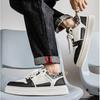 Sapatos Masculinos Brancos de Couro Respirável – Tênis Casuais Esportivos Board, Calçados Modernos e Fashion para Homens