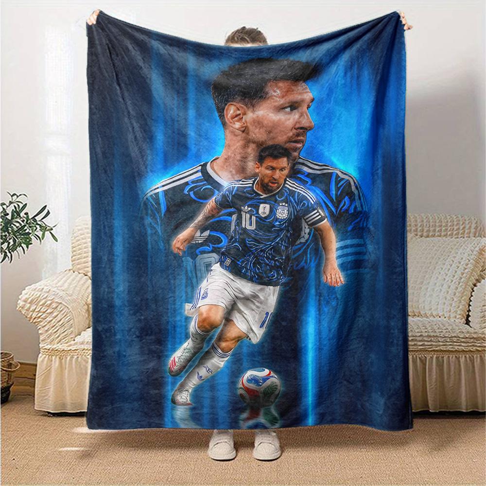 Soccer Player Action Blanket Warmthful Decor Great for Picnics Seaside Bed All-Season Use Stylish Decor Gifts For Family Or Friends