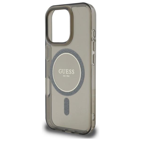 Guess Guhmp16Lhfgerek Iphone 16 Pro 6.3 Czarny/Black Hardcase Iml Glitter Circle Magsafe