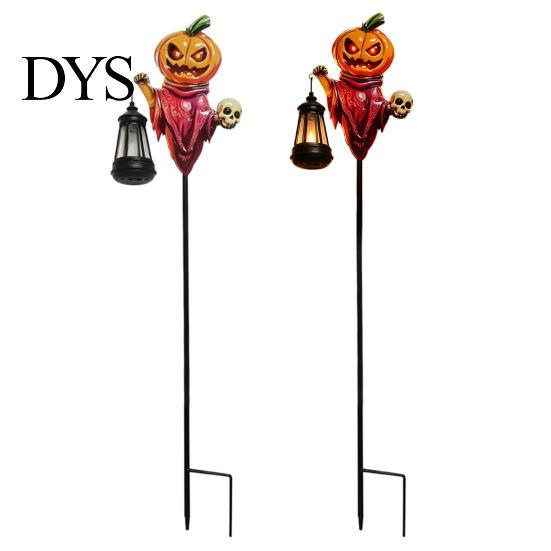 Fairy Garden Decorations Halloween Solar Pumpkin Stake Light, Metal Decorative Stakes, IP65 Outdoor Lawn Stakes Waterproof LED Landscape Lamp for Yard