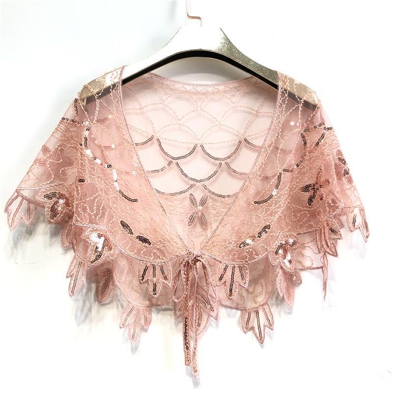 Women's Wedding Dress Shawl Retro Party Sequin 1920s Banquet Evening Dress Shawl