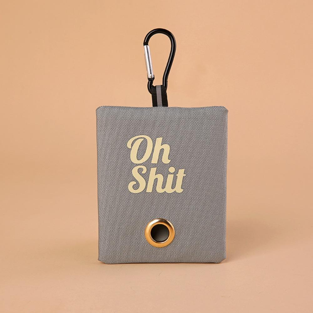 

New Dog Poop Garbage Bags Organizer Canvas with Buckle Poop Bag Dispenser Pets Supplies Portable Pick Up Organizer for Outdoor серый