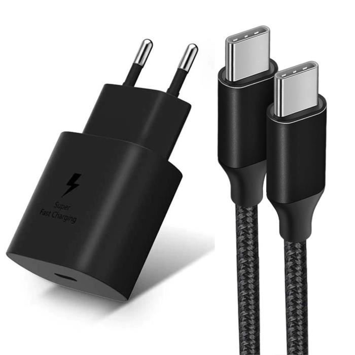 Chargeur - E.F.CONNECTION - PD 25W - Câble USB-C 1M - Compatible Xiaomi 12 13 14 - Noir