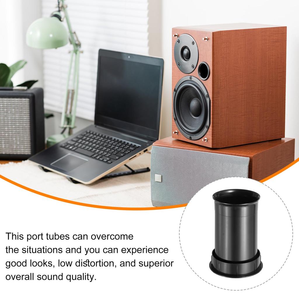 uxcell 4pcs Speaker Cabinet Port x Speaker Port Tubes for Bass Bass DIY Speaker Bass Enhancement Tubes, 2.4" 4.3" Reflex, Woofer, Projects,