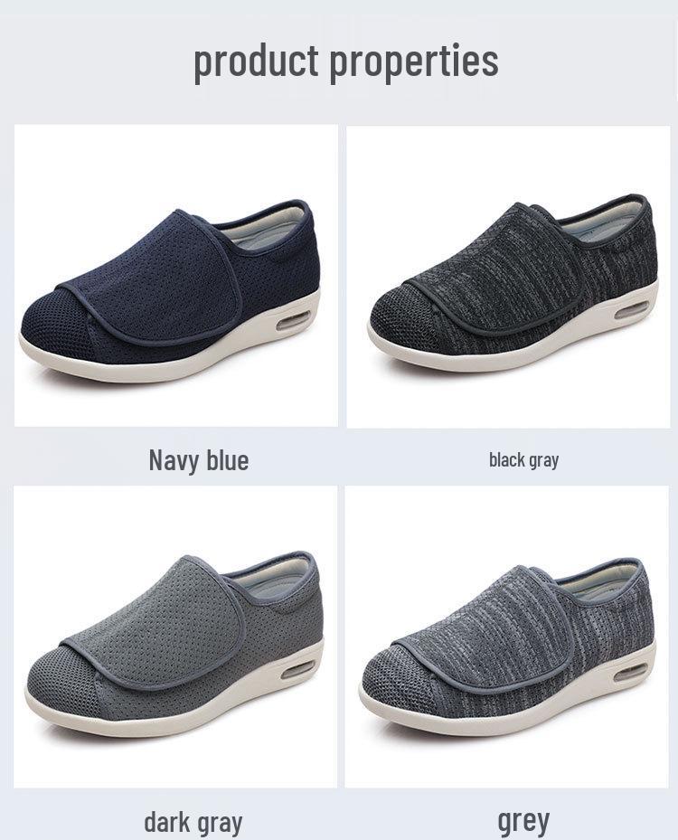 Unisex Plus Size Breathable Non-Slip Walking Shoes for Wide and Swollen Feet