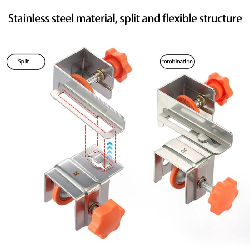 Double Pack Sturdy Stainlesses Steel Drawer Reinforcement Brackets Easy Fastening Clip Accessory for Wood Cabinets
