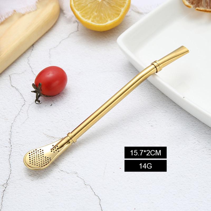 Stainless Steel Drinking Straw Spoon Tea Filter Tea Straws Tea Tools Bar Accessories