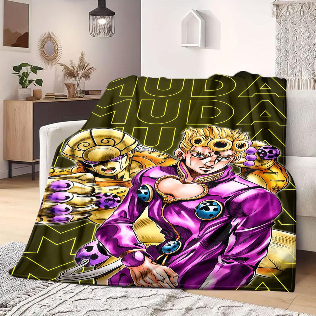 JOJO anime Flannel Blanket Warm,Comfortable,Suitable for Bedrooms,Sofas,Beds,Chairs,Picnics,Travel