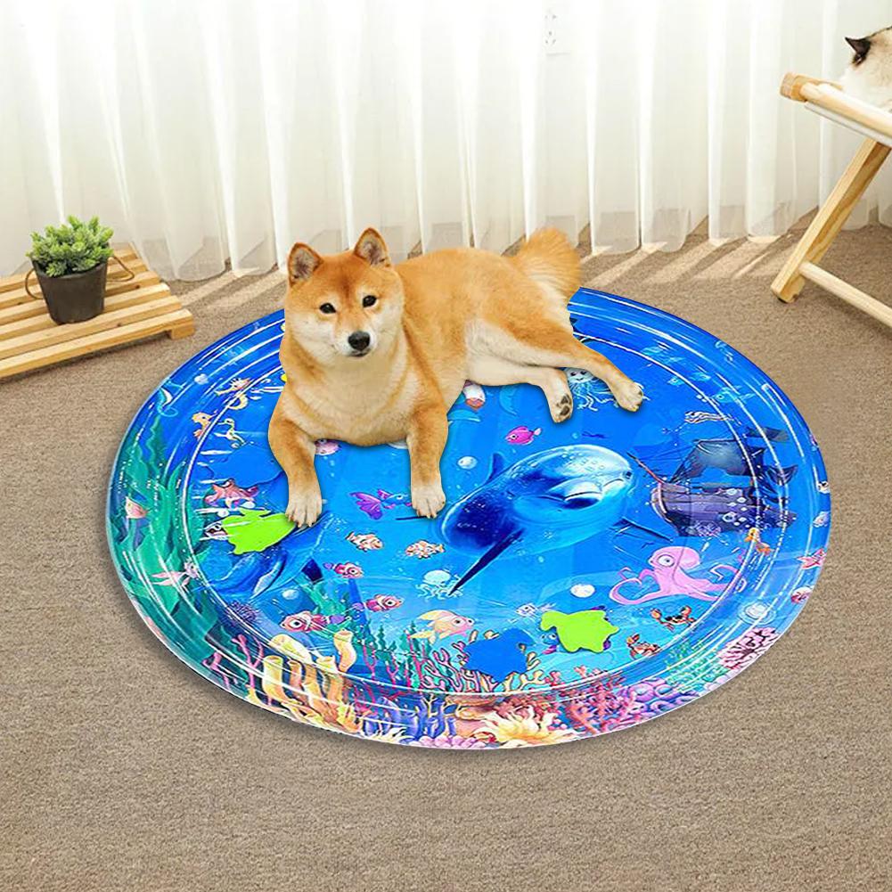 Katzen Wassermatte mit Luftpumpe Interaktive Sensorische Spielmatte Katzen Wasser Sensor Spielmatte für Hauskatzen