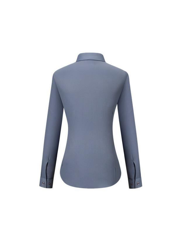 2024 Unisex Bamboo Fiber White Non-Iron Long-Sleeve Shirt: Women's Business Style