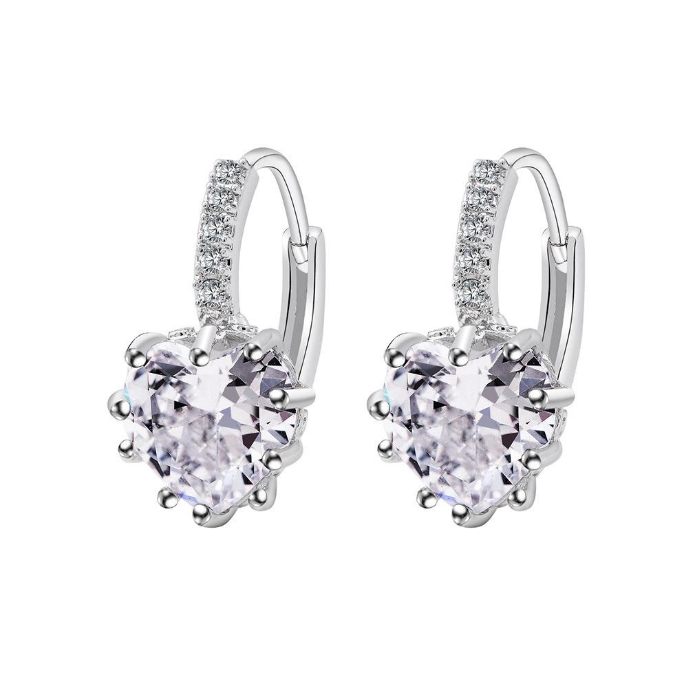 New 925 Silver Stud Earrings AAA Zircon High Quality For Women's Wedding Fine Jewelry Accessories Party Gift