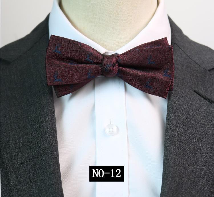 Pattern Bow Tie Men'S Banquet Business Wedding Groom Best Man Gentleman'S Dress Studio Burgundy Navy Bow