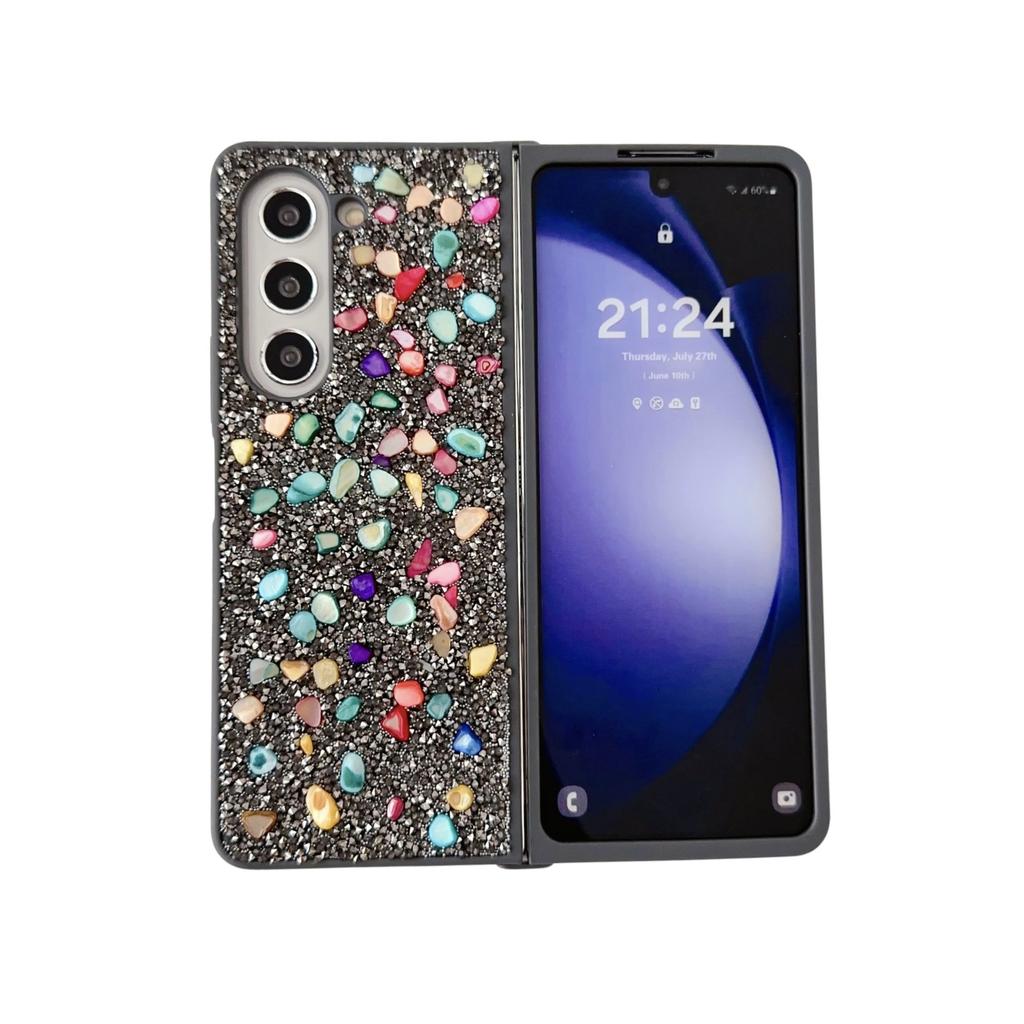 Applicable To Samsung ZFold7 Mobile Phone Case, Diamond Glitter All-inclusive TPU Protective Case Zfold5 Folding Mobile Phone Case 3rd Generation