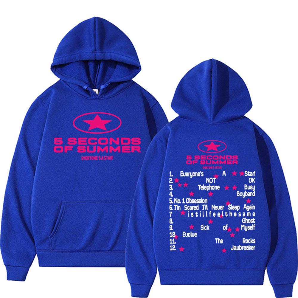5 Seconds of Summer Everyone's A Star Album Tour Hoodies Mens Clothes Hip Hop Harajuku Sweatshirt Casual Fleece Oversized Hoodie